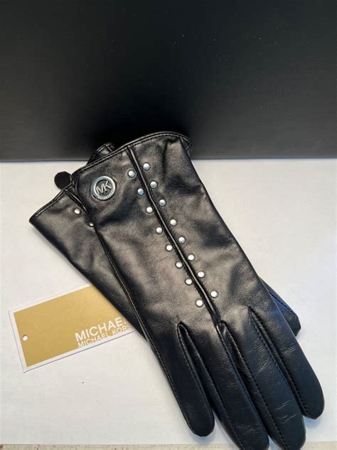 michael kors leather gloves fit|studded leather gloves.